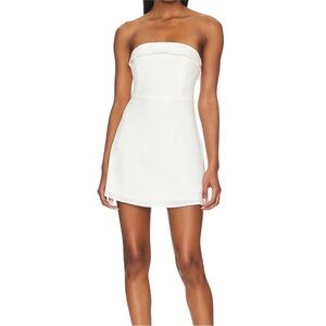 Indah Strapless White Mini Dress